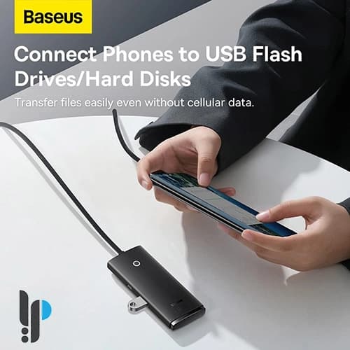 هاب 4 پورت بیسوس مدل Baseus WKQX030401 با کابل 1متری USB-C — تصویر ۴