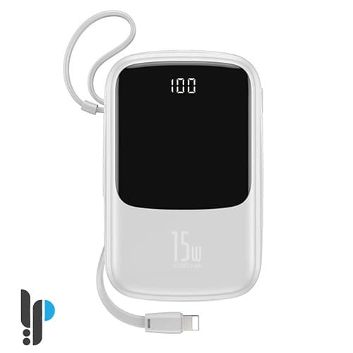 پاوربانک بیسوس مدل Baseus Qpow PPQD-B ظرفیت 10000mAh به‌همراه کابل لایتنینگ — تصویر ۲