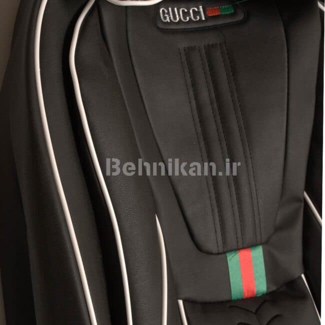 روکش صندلی تمام چرم طرح GUCCI برند رایکو مناسب برای دنا و دنا پلاس کد 38528 — تصویر ۴