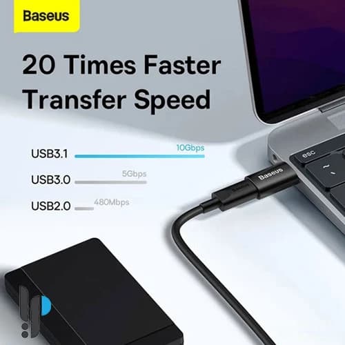 مبدل USB 3.1 به Type-C بیسوس مدل Zjjq000101 — تصویر ۴