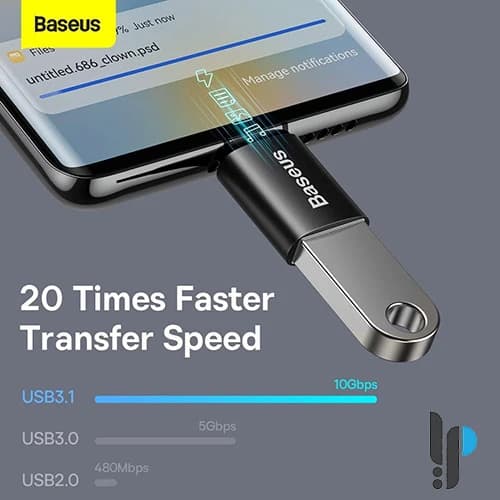 مبدل USB-C به USB3.1 بیسوس مدل Ingenuity Series Mini OTG Adaptor ZJJQ000001 — تصویر ۵