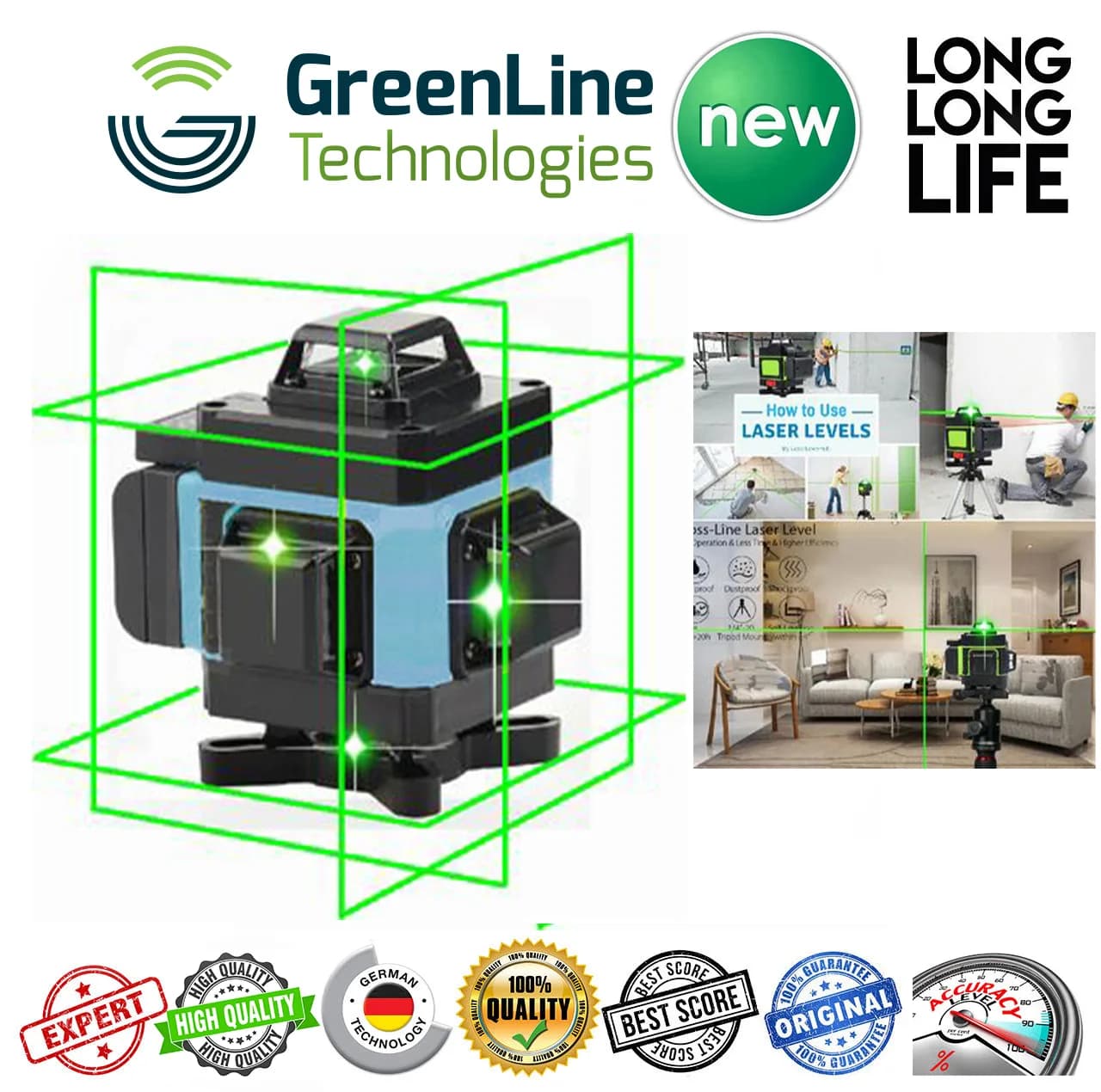 تراز لیزری ماکیتا مدل ترکیبی نور سبز کد 16Lines-BOX -360 سری فوق هوشمند — تصویر ۸