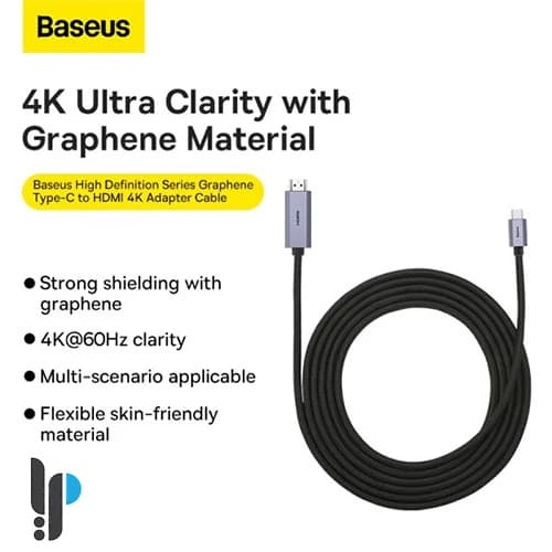 کابل تایپ سی به HDMI بیسوس مدل Wkgq01010 طول 2 متر — تصویر ۲