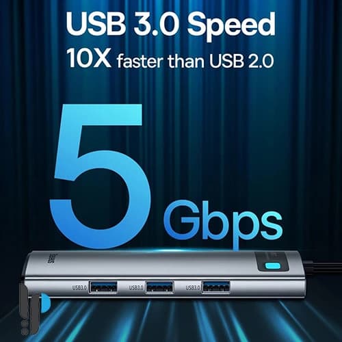 هاب 8 پورت USB-C بیسوس مدل CAHUB-CV0G — تصویر ۶