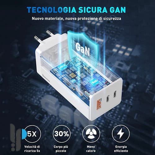 شارژر دیواری ۶۵ واتی بیسوس مدل Baseus GaN2 Pro Quick Charger 2C+U CCGAN2P — تصویر ۶