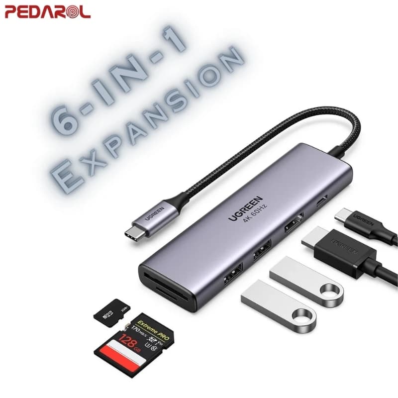 هاب 6 پورت USB-C یوگرین مدل CM511 کد 60384 — تصویر ۲