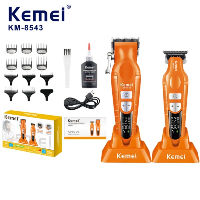 ماشین اصلاح موی سر و صورت شارژی کیمی مدل KM-8543 مجموعه 2 عددی — تصویر ۳