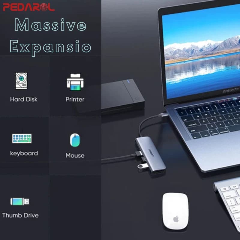 هاب 6 پورت USB-C یوگرین مدل CM195 کد70411 — تصویر ۴