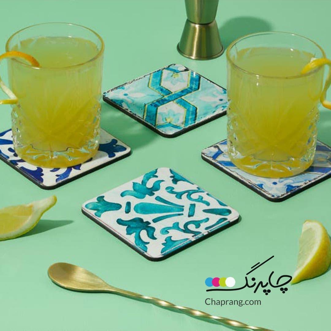 زیرلیوانی چوبی با چاپ طرح دلخواه