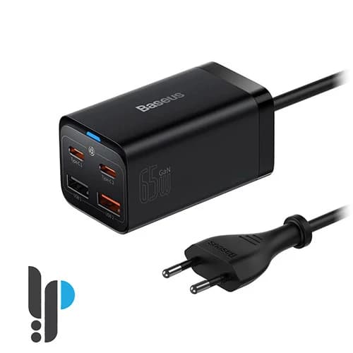 شارژر رومیزی ۴ پورتی ۶۵ واتی بیسوس مدل Baseus GaN3 Pro fast charger CCGP040101
