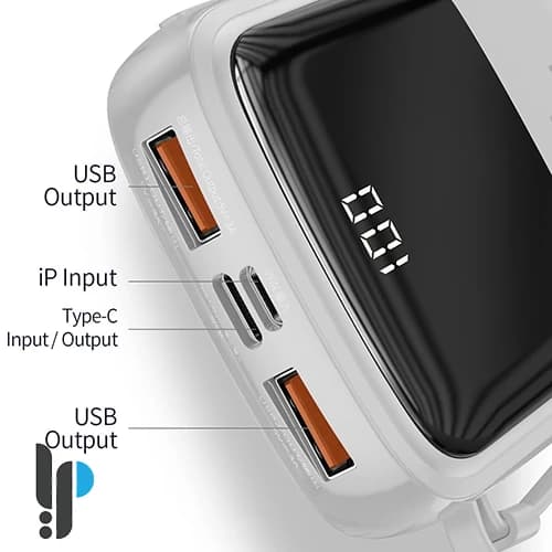 پاوربانک ۱۰۰۰۰ میلی‌آمپر ۱۵ واتی بیسوس مدل Baseus Qpow PPQD-A به‌همراه کابل USB-C — تصویر ۲