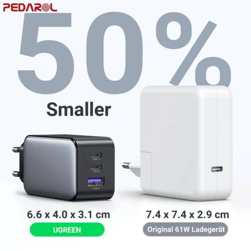 شارژر دیواری یوگرین مدل X553 کد 35042 توان 65 وات — تصویر ۲