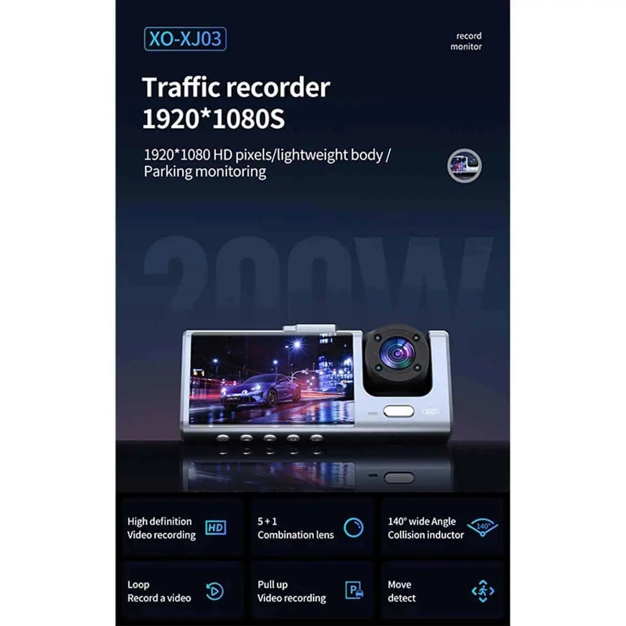 دوربین ثبت وقایع خودرو ایکس او مدل XO-XJ03 – خاکستری — تصویر ۶