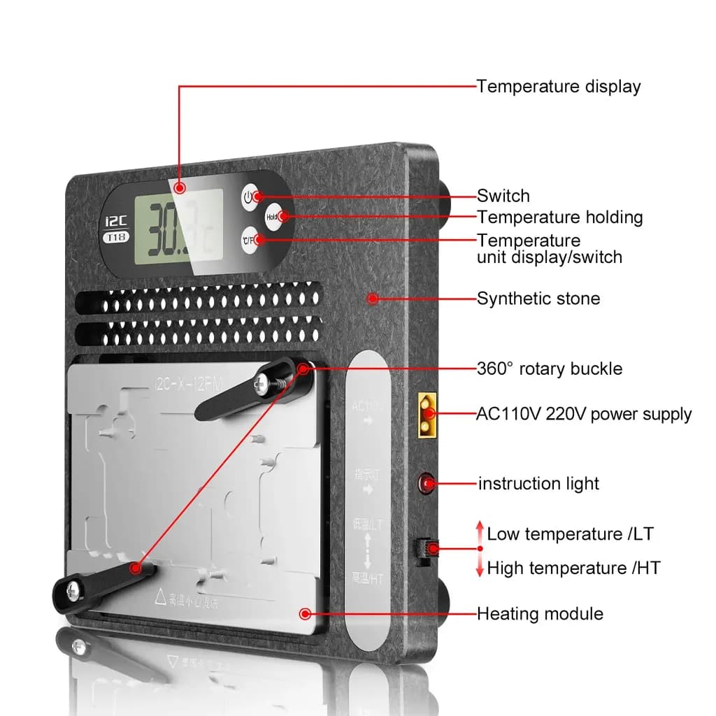 پری هیتر I2C T18 ماژول آیفون X تا 15 پرومکس — تصویر ۲