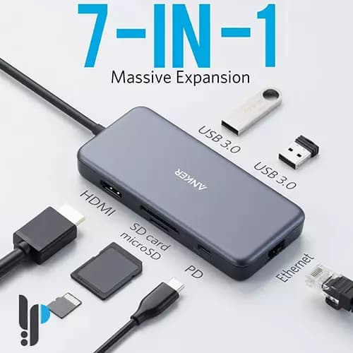 هاب 7 پورت USB-C انکر مدل Anker A8352 — تصویر ۲