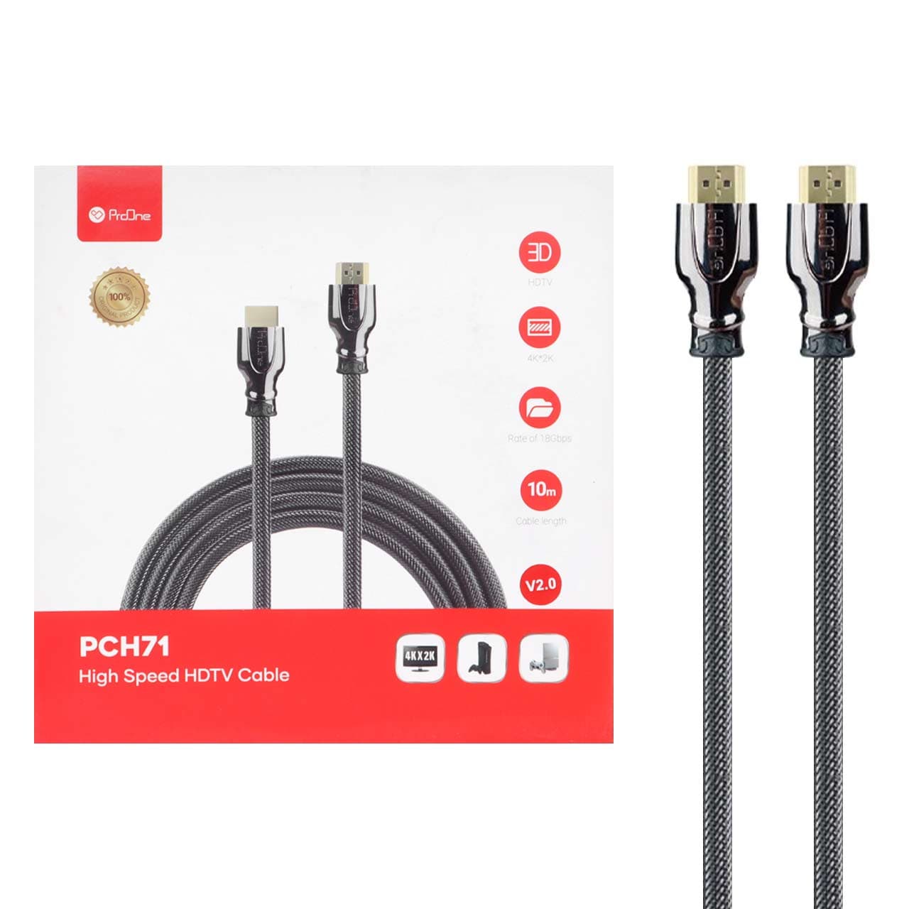 کابل 10 متری پرووان HDMI مدل PCH71 – مشکی