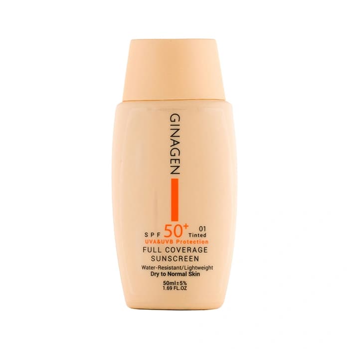 کرم ضدآفتاب رنگی ژیناژن با SPF50 مناسب پوست خشک و نرمال حجم 50 میلی لیتر