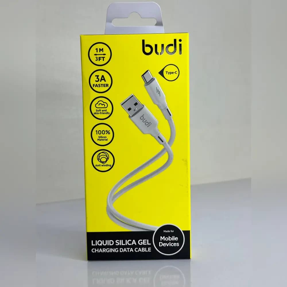 کابل تبدیل USB به USB-C بودی مدل Budi DC256T10W طول 1 متر گارانتی 18 ماه شرکتی (6 ماه تعویض)