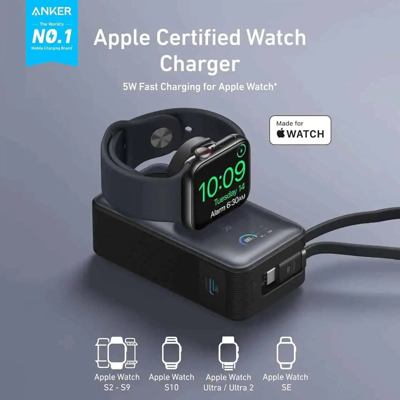 پاور بانک فست شارژ انکر 10000میلی آمپر مدل A1657H11 – مشکی — تصویر ۵