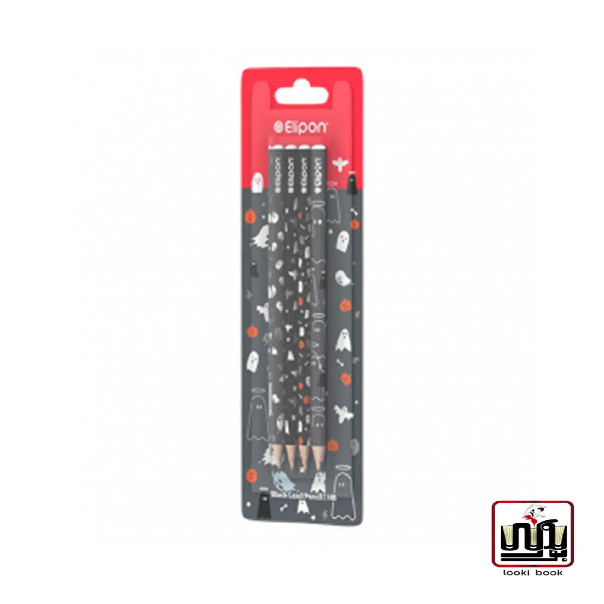 بسته مداد مشکی فانتزی گرد 4 تایی طرح روح – کد 8102740 الیپون