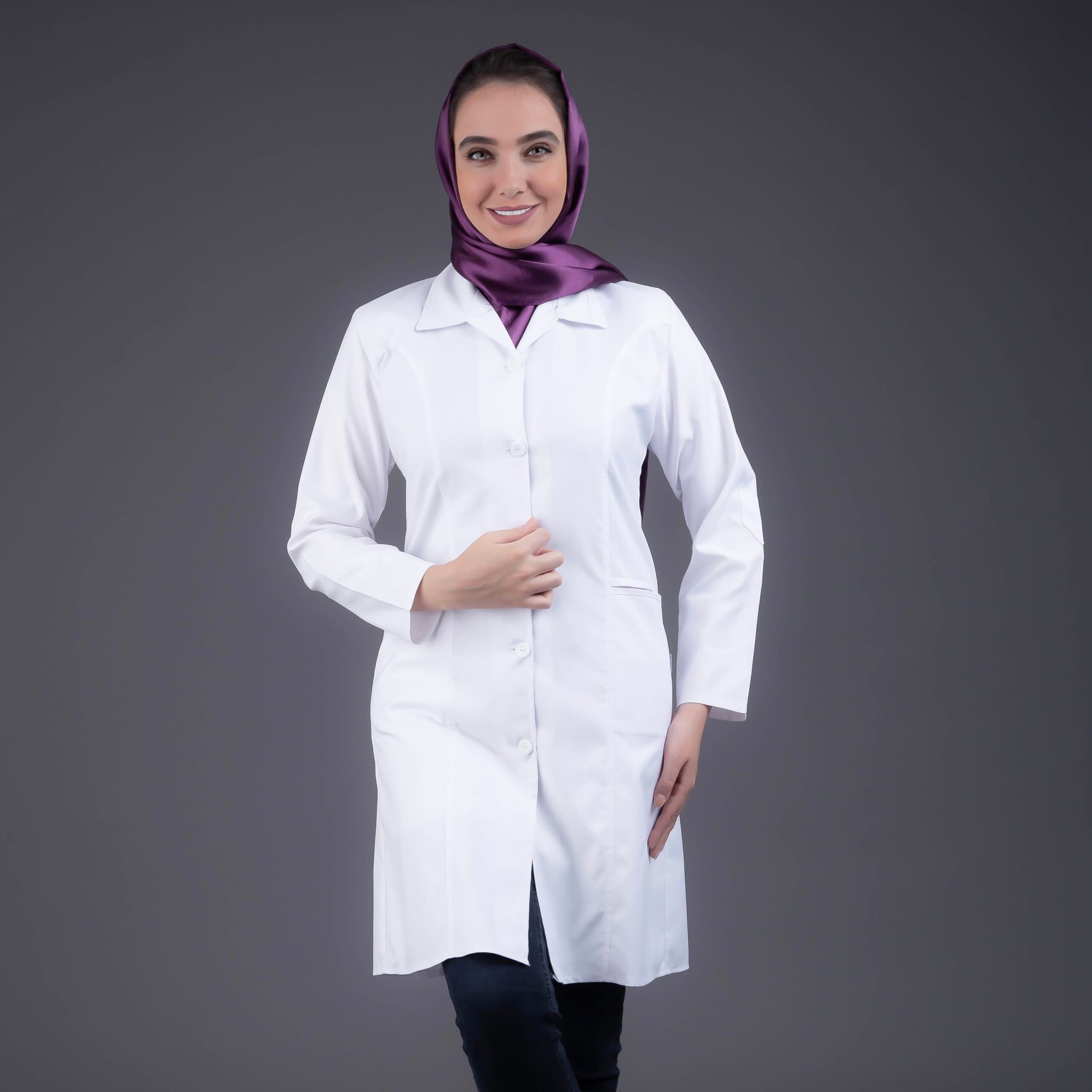 روپوش پزشکی زنانه مدل جیب فیلتو