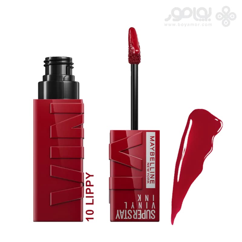 رژ لب مایع براق میبلین_سوپر استی مدل VINYL INK شماره 10 رنگ LIPPY — تصویر ۳