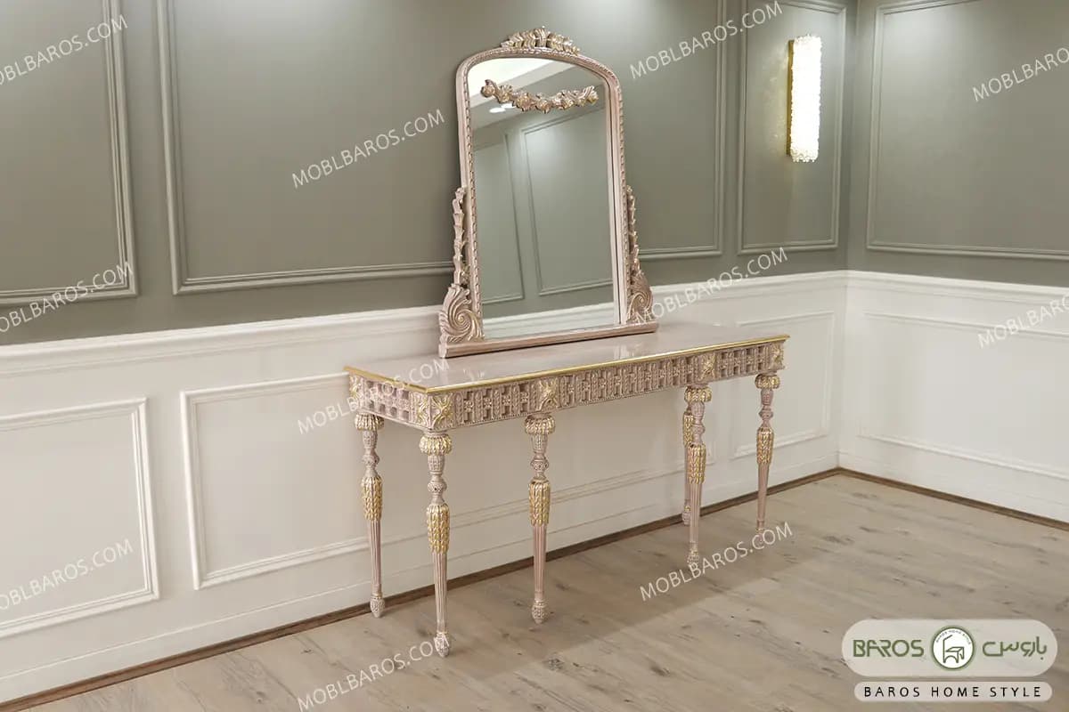 میز کنسول منبتی نوادا و آینه رومیزی برلیان