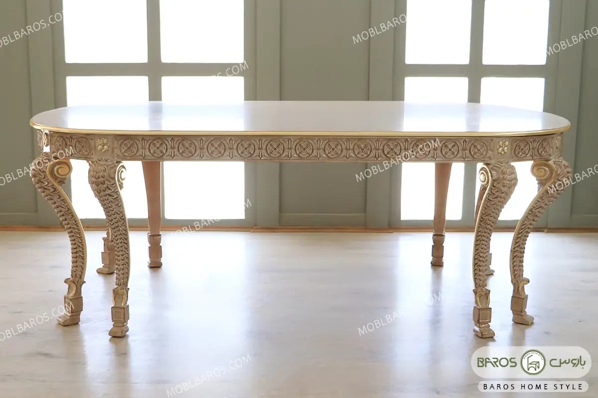 میز ناهارخوری کلاسیک و چوبی آرتمیس کد ۲ — تصویر ۴