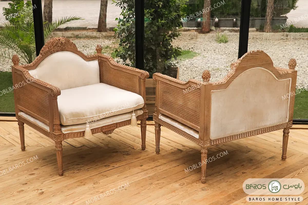 مبل کلاسیک کاجی و چستر دسته پی — تصویر ۷
