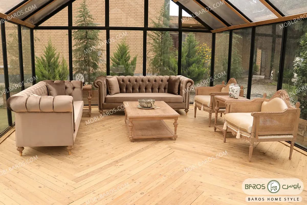 مبل کلاسیک کاجی و چستر دسته پی — تصویر ۲