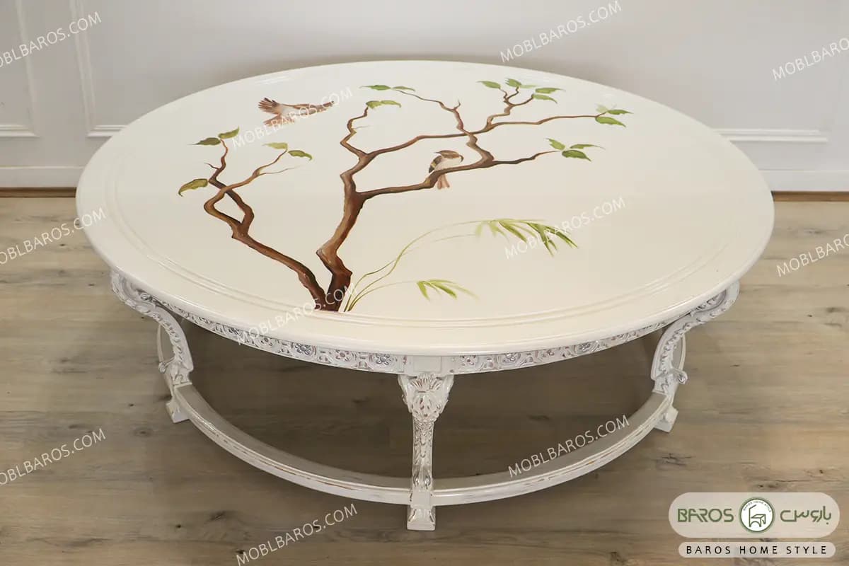 میز جلومبلی و عسلی مدل الینا با صفحه معرق — تصویر ۳