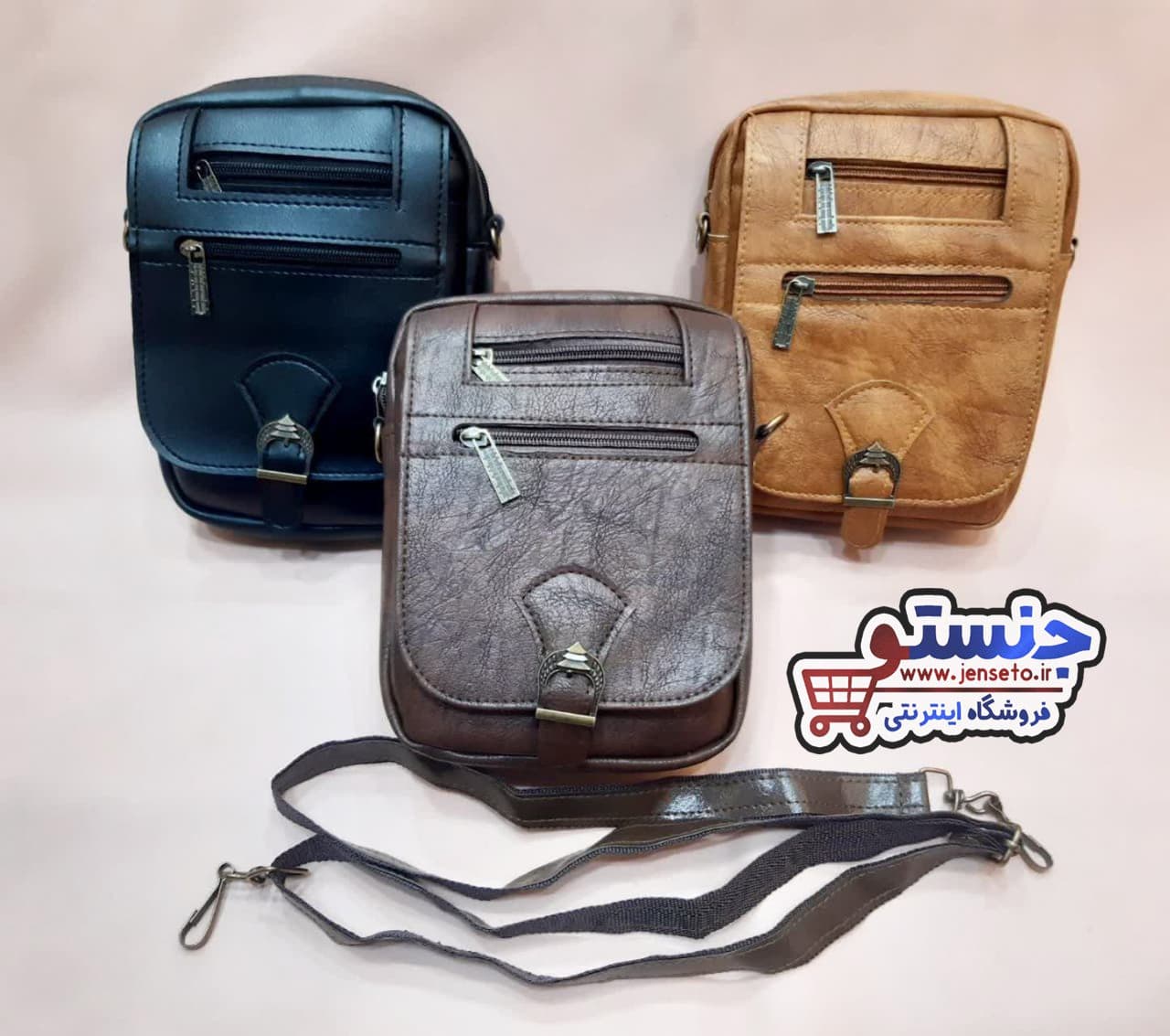 کیف دوشی مردانه چرم سگگ دار men bag کد 623