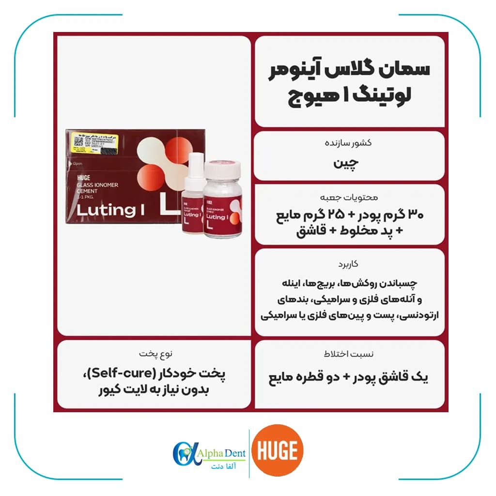 سمان لوتینگ هیوج 1 (Huge Luting Cement Type I) — تصویر ۲
