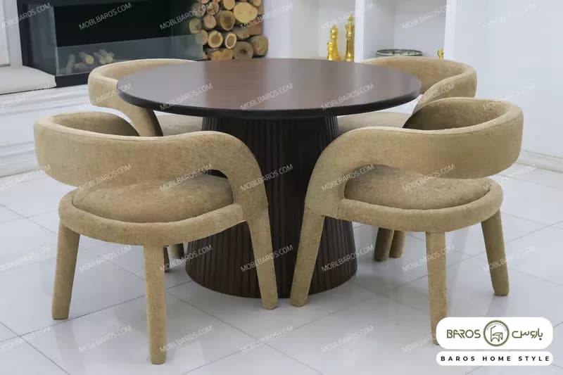 میز ناهارخوری گرد صبا کد ۳