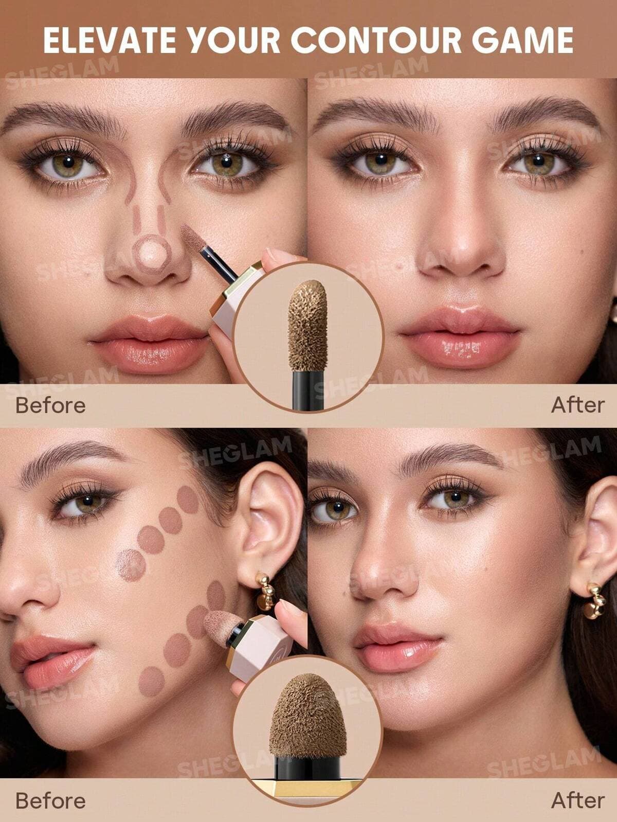 کانتور دو سر مایع شیگلم (Sheglam Precision Sculpt Liquid Contour Duo) — تصویر ۳