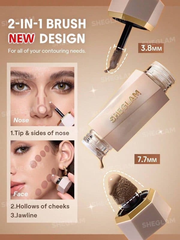 کانتور دو سر مایع شیگلم (Sheglam Precision Sculpt Liquid Contour Duo) — تصویر ۲
