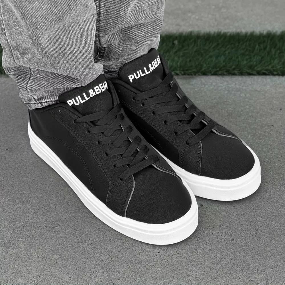کتانی مردانه ونس PULL&amp;BEAR مشکی کد 30752 — تصویر ۲