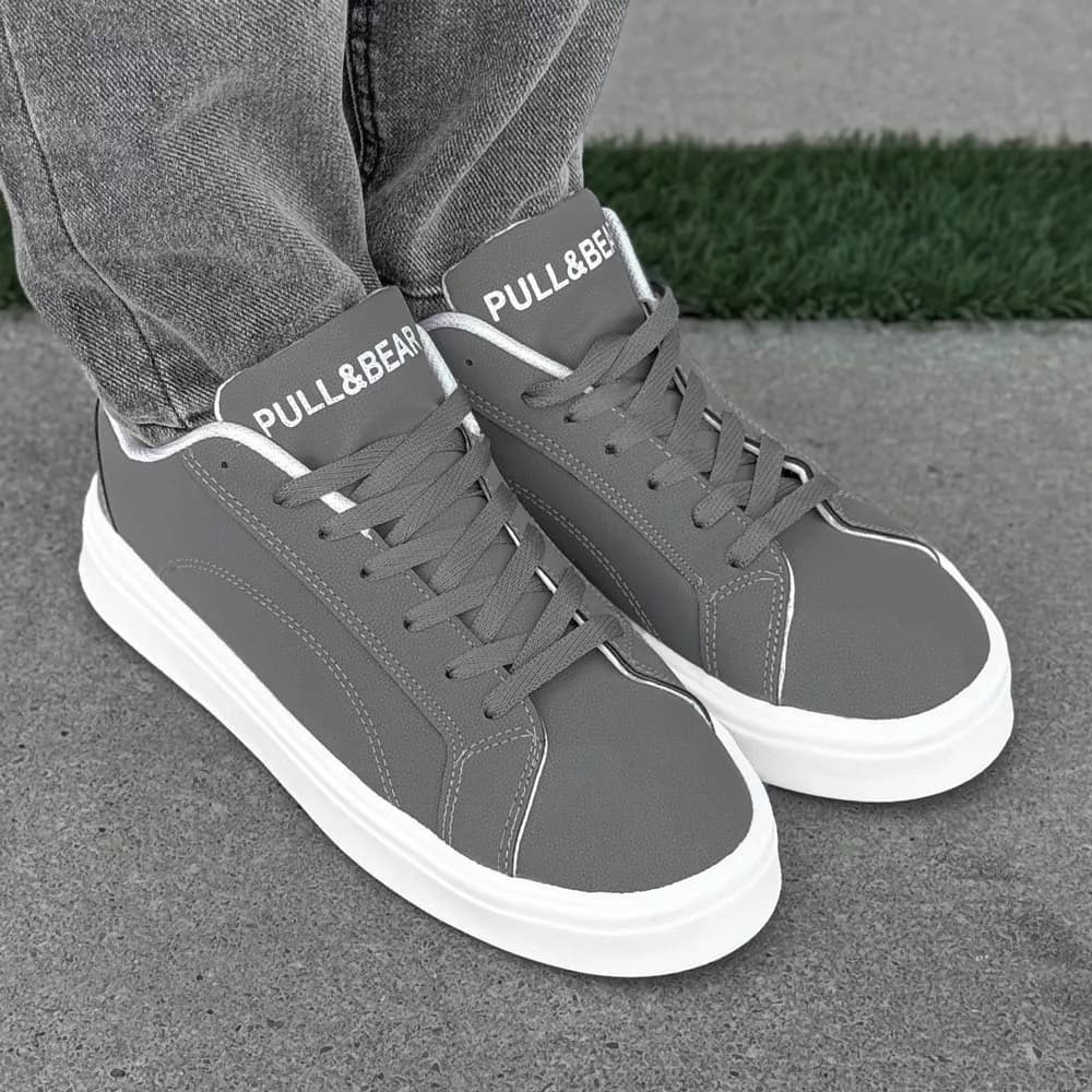 کتانی مردانه ونس PULL&amp;BEAR خاکستری کد 30750 — تصویر ۲