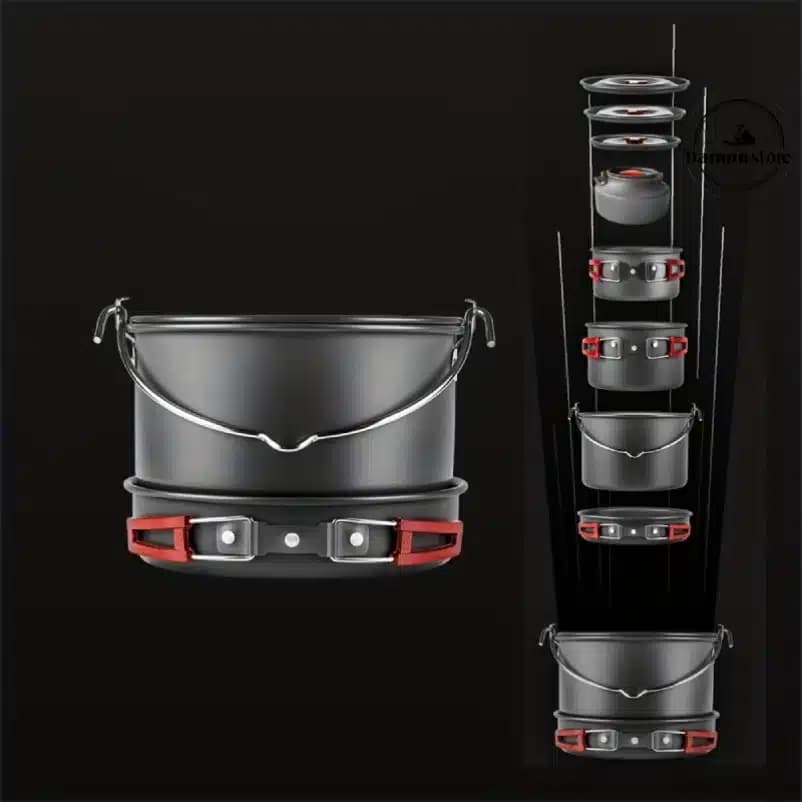 ست قابلمه کمپینگ 6 تا 8 نفره BRS مدل BRS-157 — تصویر ۲