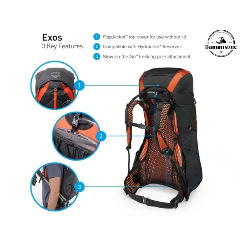 کوله‌ پشتی آسپری Osprey Exos 58L — تصویر ۵