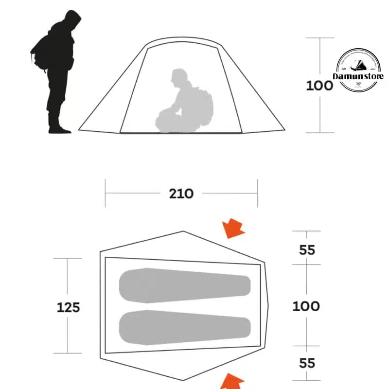 چادر فرینو دو نفره مدل TENT BLOW 2 — تصویر ۴