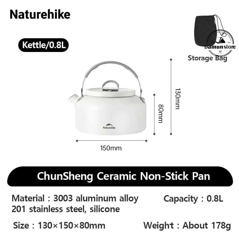 کتری ۸۰۰ میلیلیتری نیچرهایک مدل CNK2450CF013 | Naturehike CNK2450CF013 — تصویر ۲
