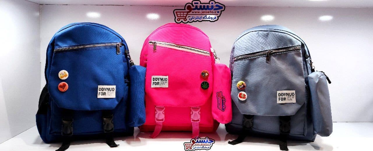 کوله پشتی اسپرت (دخترانه و پسرانه) پیکسل دار جامدادی دار کد 490 (کیف مدرسه) BACKPACK