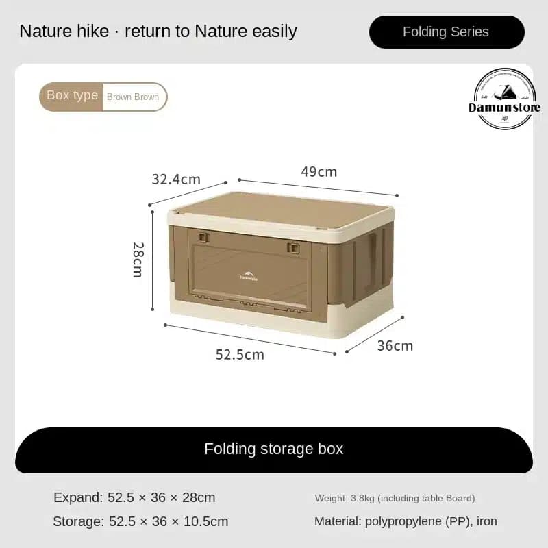 جعبه ذخیره‌سازی تاشو نیچرهایک Brown/Bar/42L مدل CNK2350XB012 — تصویر ۲