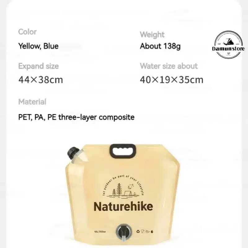گالن آب تاشو 10 لیتر نیچرهایک CNK2450CF027 — تصویر ۴