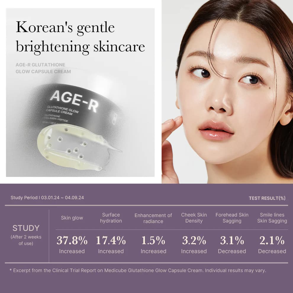 کرم کپسولی گلوتاتیون مدی کیوب جوانساز و درخشان کننده( medicube GLOW CAPSULE CREAM AGE-R) — تصویر ۴