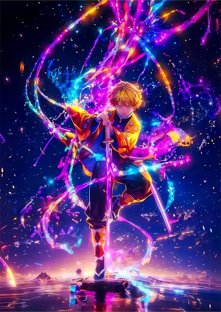 متال پوستر انیمه Demon Slayer طرح شخصیت Zenitsu کد N612