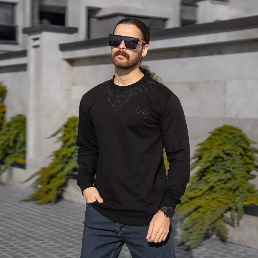 تیشرت دورس مردانه گلدوزی کد 28648 — تصویر ۳