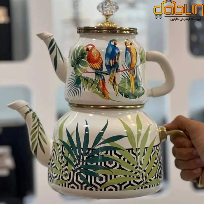 کتری قوری لعابی میس بتی طرح طوطی — تصویر ۲