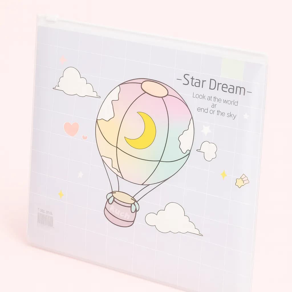 کیف مدارک زیپ‌دار A4 طرح Star Dream (۴ طرح پاستلی) — تصویر ۵